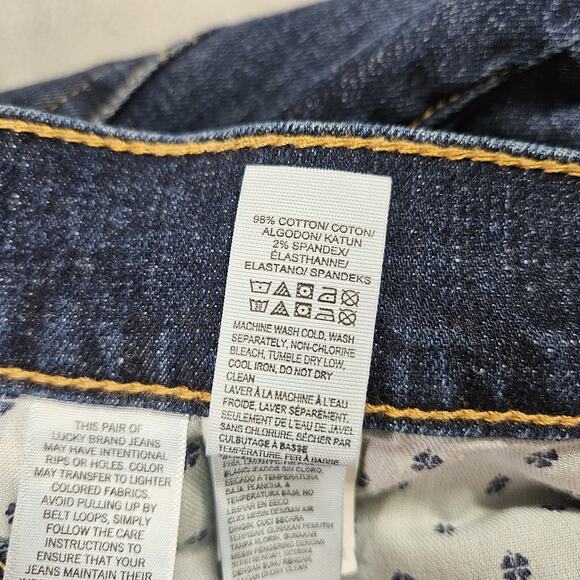 Lucky Brand Jeans Mens 34x30.75 410 Athletic Straight Blue Mid Rise Dark Wash - Picture 5 of 13